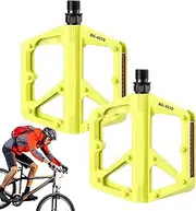 Pedals for Bike | Road Bike Pedals - Reflective Replacement Stepper with 10 Anti-Skid Pins for Home Seniors Indoor Gym Cardio Cycling Outdoor