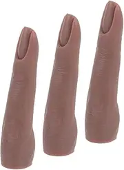 Beaupretty 3pcs Silicone Nail Practice Fingers Flexible Bendable Training Mannequin for Realistic Nails and Soft Finger Models for Professional Art Practice