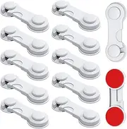 Child Safety Locks, 12 Pieces Child Locks for Cabinets and Drawers, 9.4cm Child Lock,with 3m Glue, Easy to Install, No Drilling, Suitable for Cabinets, Drawers, Appliances
