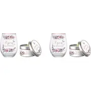 4pc Someone Special 520ml Stemless Glass Tumbler & Candle Vanilla Scent Set
