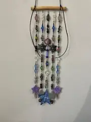 Handmade Sun Catcher/Wind Chime Multicolor Bead on Driftwood Base, Free Shipping