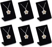 MOOCA 6 Pcs Set Black Velvet Covered Earring Display Stand Pendant Jewelry Organizer Display Holder for Earring, Pendant Accessory Rack for Showcase, 2 1/4 W x 1 1/2 D x 3 1/2 H in, Black Velvet