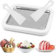 Ice Cream Roller Maker Pan with 2 Spatulas, Ice Rolls Plate for Making Ice Yourself, Ice Cream Machine, Ice Cream Maker for Sorbet, Frozen Yogurt, Gelato