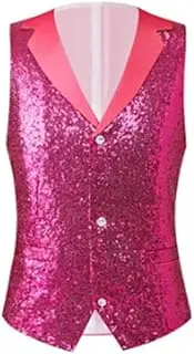[HEYDHSDC] Men Sequin Suit Vest Slim Fit Singer Stage Performance Dress Waistcoat Four Seasons C Xxl