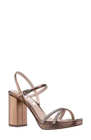 Nina Steven Embellished Platform Sandal in Bronze at Nordstrom, Size 10
