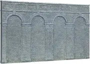 [Hornby] 1:76 Scale 00 Gauge High Level Arched Retaining Brick Walls 2-Pieces Set, Blue