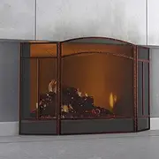 Fire Beauty Fireplace Screen 3 Panel Wrought Iron 48"(L) x 29"(H) Spark Guard Cover(Brushed Copper)