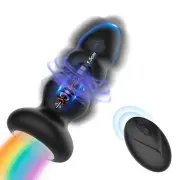 LED Prostate Massager Thrusting Anal Butt Plug Vibrator Dildo Sex Toys Women Men
