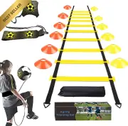 UHAPEER Football Speed Agility Training Set, Ladder, 12 Cones, Kick Trainer