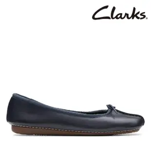 【Clarks】女鞋 Freckle Ice 全皮面對縫線設計蝴蝶結平底鞋 娃娃鞋(CLF52932C)