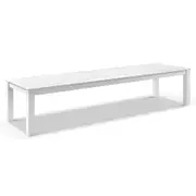 Santorini 3.55m Outdoor Rectangle Aluminium Dining Table with 4 Bench Seats - Outdoor Aluminium Dining Settings
