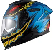 Nexx Y.100R Night Rider, full face helmet , color: Black/Blue/Yellow/Red , size: M