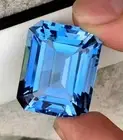 AAA Flawless Certified Natural 35 Ct+ Aquamrine Emerald Cut Loose Gemstone