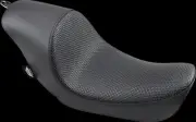 DS Black Leather Basketweave Low Solo Seat for Dyna Low Rider 06-16