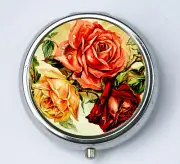 Roses pillbox pill case PILL box holder flowers love pretty DIY botanical