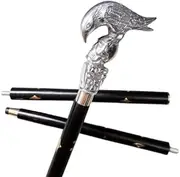 Antique Vintage Walking Stick Cane Raven Brass Handle Wooden Walking Stick Collectible Adult Wood Walking Black Canes