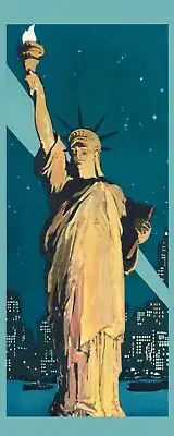 Statue of Liberty - Vintage Art - Laminated Photo Bookmark - 2.5 x 6 in