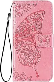 [YBROY] Case for Oppo A78 4G, Magnetic Flip Leather Premium Wallet Phone Case, with Card Slot and Folding Stand, Case Cover for Oppo A78 4G.(Pink)