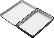 CHICAMPERA Mini Metal Tin Containers with Hinged Lid Small Rectangular Storage Boxes for Money Greeting Cards Jewelry Crafts Portable Tinplate Organizer for Home Travel Use