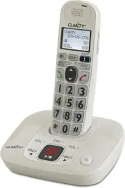 53714 DECT 6.0 Amplified Cordless Phone with Digital Answering System, White, On