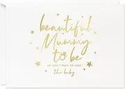 MAGJUCHE Beautiful Mummy To Be Card, Gold Foil Pregnancy Baby Shower Congratulations Card