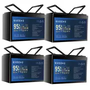 4x QUEENS 12V LiFePO4 Battery 100A 1216Wh Standard Size 306x171x210mm Replace SLA 95Ah About 100Ah Lithium Battery