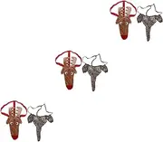 ABOOFAN 3sets Elegant Animal Thong Underwear Deer Elephant Prints Enhance Your Look for Parties Dates 2pcs*3