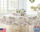 Newbridge Spring Avery Garden Blooms and Buds Vinyl Oval Tablecloth, Hydrange