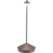 Wwxx XHW Zafferano Pina Pro - Aluminum - Dimmable LED table lamp, IP54 protection, indoor/outdoor use, plug base, H29cm, EU plug - Corten-Wellngs