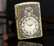Rare Armor Gold Shell Inlay Pocket Watch ZIPPO LIGHTER