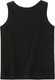 [HahaNice] Kids Boys Girls Ribbed Crop Top Size 4-12 Years, Black, 10 Years