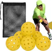 Outdoor Hole Balls, Hole Balls for Outdoor Use, 40 Hole Balls 74 mm High Bounce Pickle Ball, Fluorescent Sports Accessories, Highly Visible Outdoor Accessories with Mesh Bag for Indoor Use