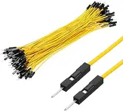 uxcell Male to Male 1Pin Breadboard Jumper Wire 2.54mm Pitch Ribbon Cable 20cm Long Electronics Breadboard Ribbon Cables for Breadboard Electronic Projects Pack of 100,Yellow