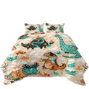 Cute Funny Wintry Dinosaurs Coverlet