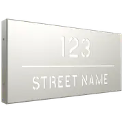 ProtectorAl 580 x 280mm Surfmist Aluminium Cut Through Custom House Box Sign