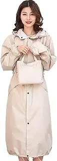 [YEDECOR] Raincoats for Men & Women Adults Reusable Rain Ponchos Lightweight Rain Coat Waterproof Rain Gear for Outdoor Activities,Beige-L