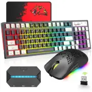 [New] Wireless keyboard and gaming mouse set with converter for PC/PS4/switch