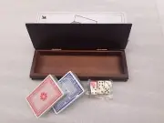 Beautiful solid wood hinged Game box - poker - casino - Cards - Dice -