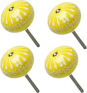 Ceramic Knob,Cabinet,Furniture Pull Handles,Door Pull,Drawer Pull Handle,4pcs Ceramic Knobs Vintage Knob Drawer Pull Handle Furniture Door Desk Cupboard Wardrobe Dresser Decorative Yellow