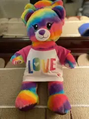 BUILD A BEAR LIMITED EDITION RAINBOW FRIENDS TEDDY 16" PLUSH & LOVE T-SHIRT