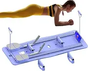 Reformer Pilates Machine, Foldable Portable Pilates Board, Multifunctional Abdominal Board with Elbow Support, Home Gym Equipment Adjustable Resistance Ab Roller Fitness Board, for Full Body Workout