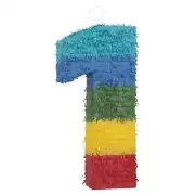 Rainbow Stripe Number 1 One Pinata Pinyata 1st First Birthday Party Supplies