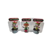 NIP Solar Dancing Bobbleheads Sledding Snowman Elf On Starlight Set Of 3 Holiday