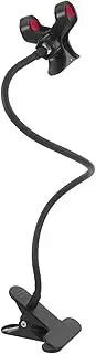 Mobile Phone Bedside Stand Cell Phone Desktop Phone Holder Folding Bracket Phone Stand Long Arm Phone Clip Overhead Phone Stand Adjustable Phone Holder Desk Phone Mount Black Alloy