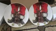Southern Living Santa Paws Plate Boykin Spaniel Collection 8.5" Set Of 2 Cocker