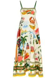 Alemais Paradiso Printed Linen Maxi Dress - Multicoloured - 6 (UK6 / XS) 6 (UK6 / XS)