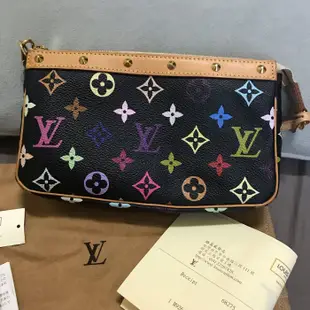 《已售出》LV 黑彩 村上隆 絕版麻將包 腋下包 晚宴包 Louis Vuitton