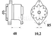 Mahle Alternator for Nanni Industries 3.100He 4.195He 5.250Tdi Kubota NK4-220HE 50HP N3.30 N4.100 N4.38 Nk 4.220HE