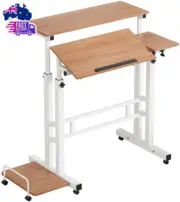 Laptop Table, Adjustable Stand Desk Desktop Computer Standing Study Desks Bed Si