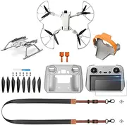 Mini 3 Pro/Mini 3 Accessories Bundle 8 in 1 Accessories kit, Propeller Holder Strap,Propeller Guard,Joysticks,HD Glass Protector,Lanyard Neck Strap,Landing Gear,Silicone Protection Cover,Propellers